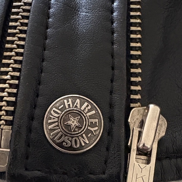 Vintage 80’s Gently Loved Unisex Harley-Davidson Black Leather Biker Jacket - Picture 15 of 16